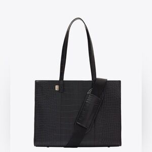 Beis The Work Tote in Black Croc
